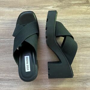 Steve Madden Black Women's Platform Sandals